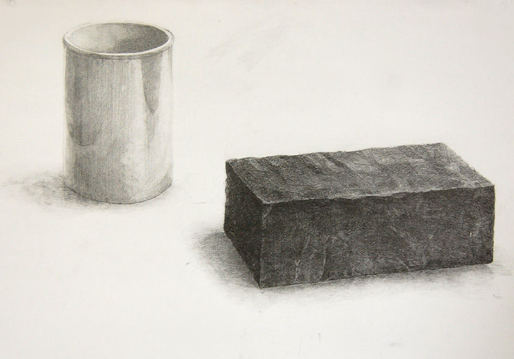 レンガと陶器ポット 絵画教室 画塾アトリエエムの日々