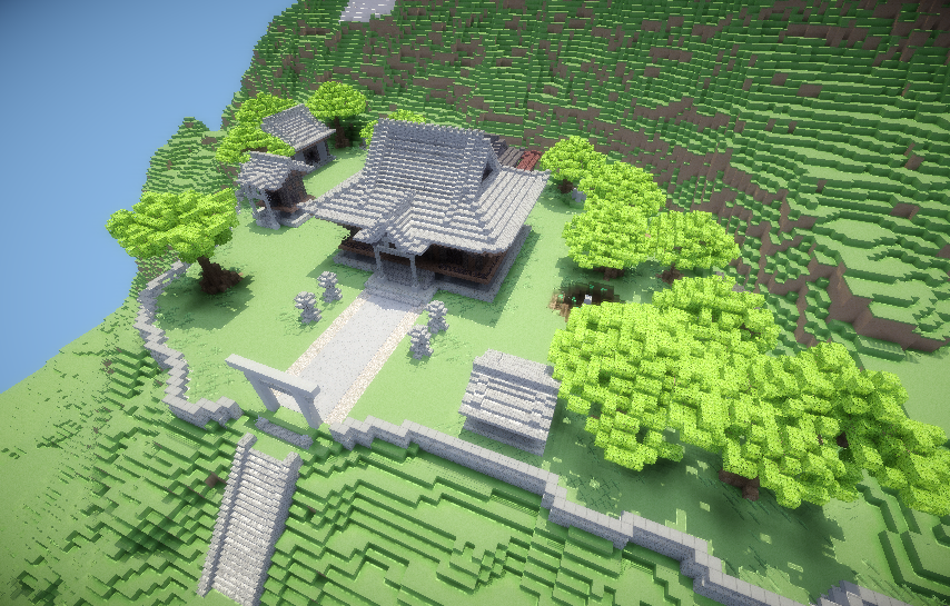 神社の境内完成 Minecraft日記 和 風景創造