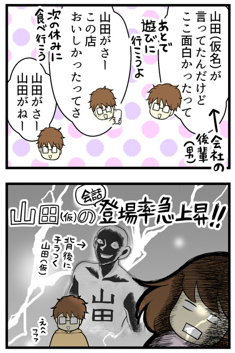 会社の後輩、山田(仮)の会話登場率が格段にUP!!