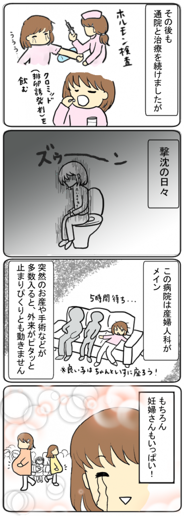 その後も通院と不妊治療を続けていましたが妊娠することはなく、撃沈の日々。
