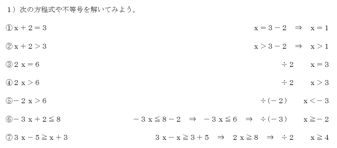 一次不等式の解き方