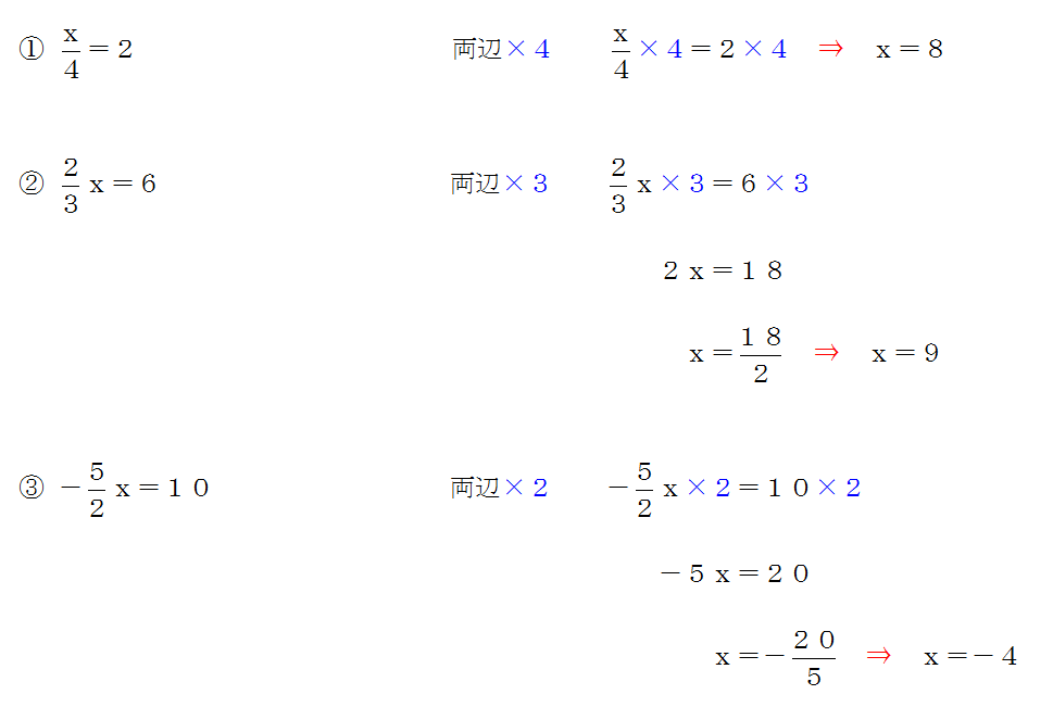 分数の方程式の解き方