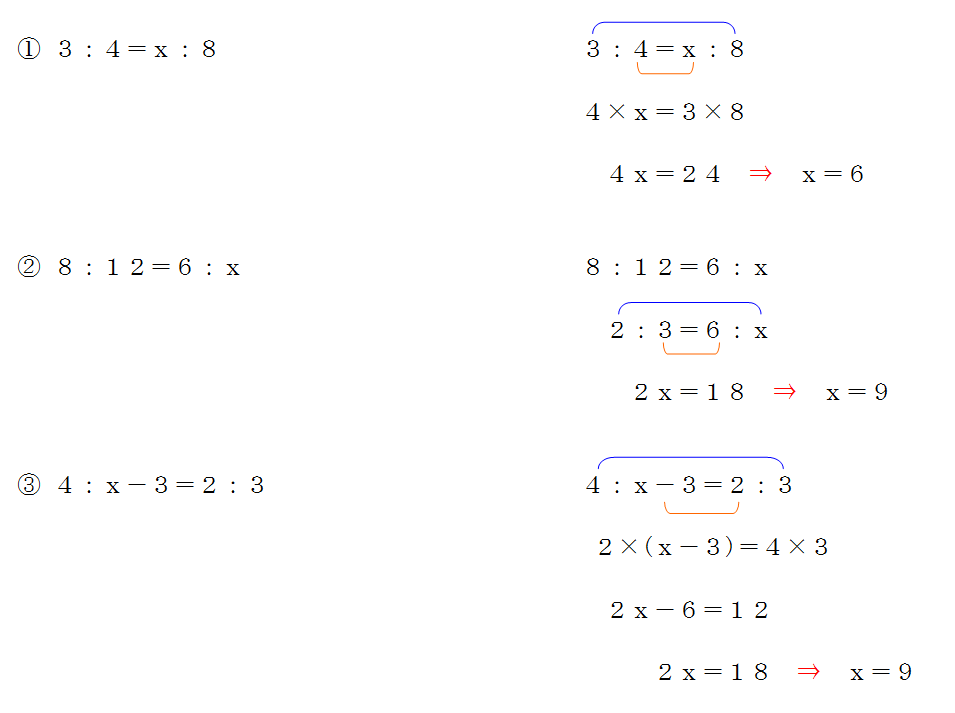 比例式の計算問題