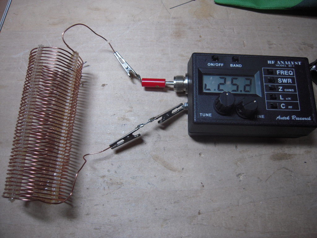 【動作確認済】7MHz 空芯コイルアンテナ Φ100 7MHz/M 容量冠付きアクリル製空芯コイルアンテナ