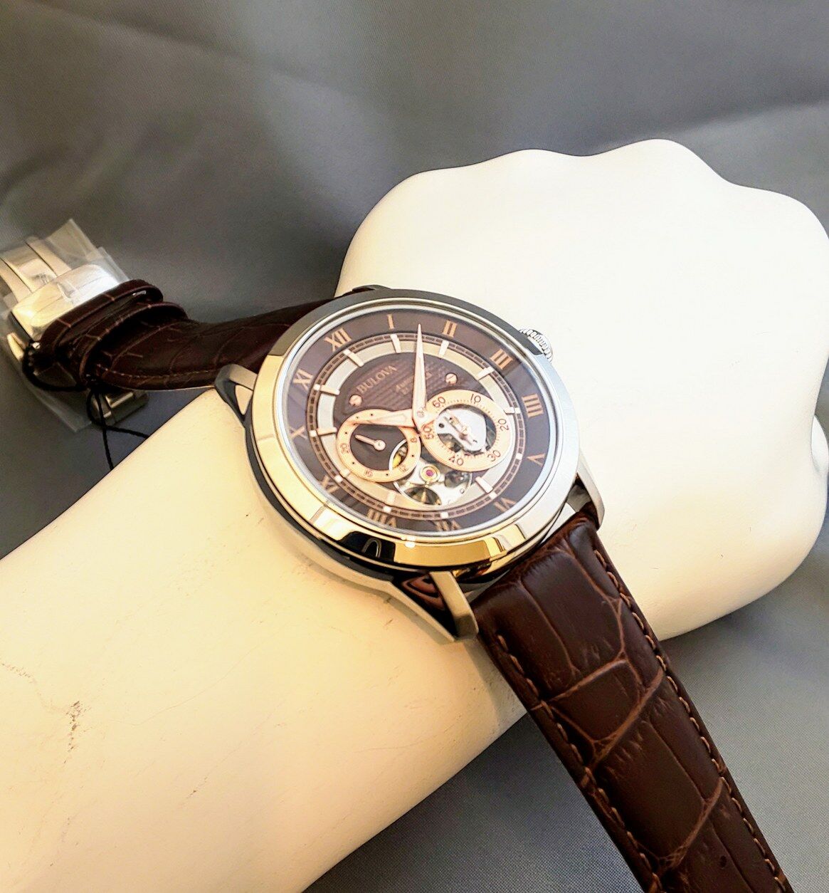 BULOVA Classic 96A120 自動巻き 腕時計 ブラウン ブローバ(BULOVA