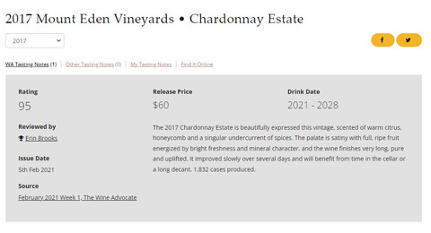 マウントエデンシャルドネ