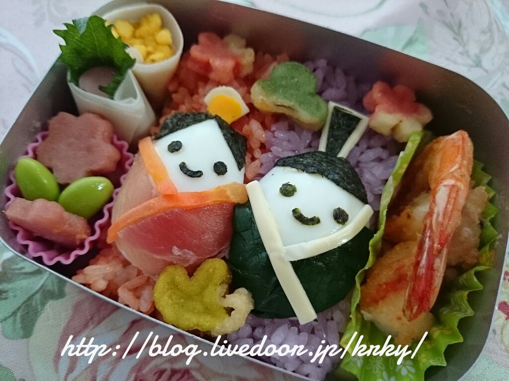 ゆで卵の白身で簡単 お雛様弁当 幼稚園弁当no 364 うちのご飯 手作りおやつ キャラ弁も