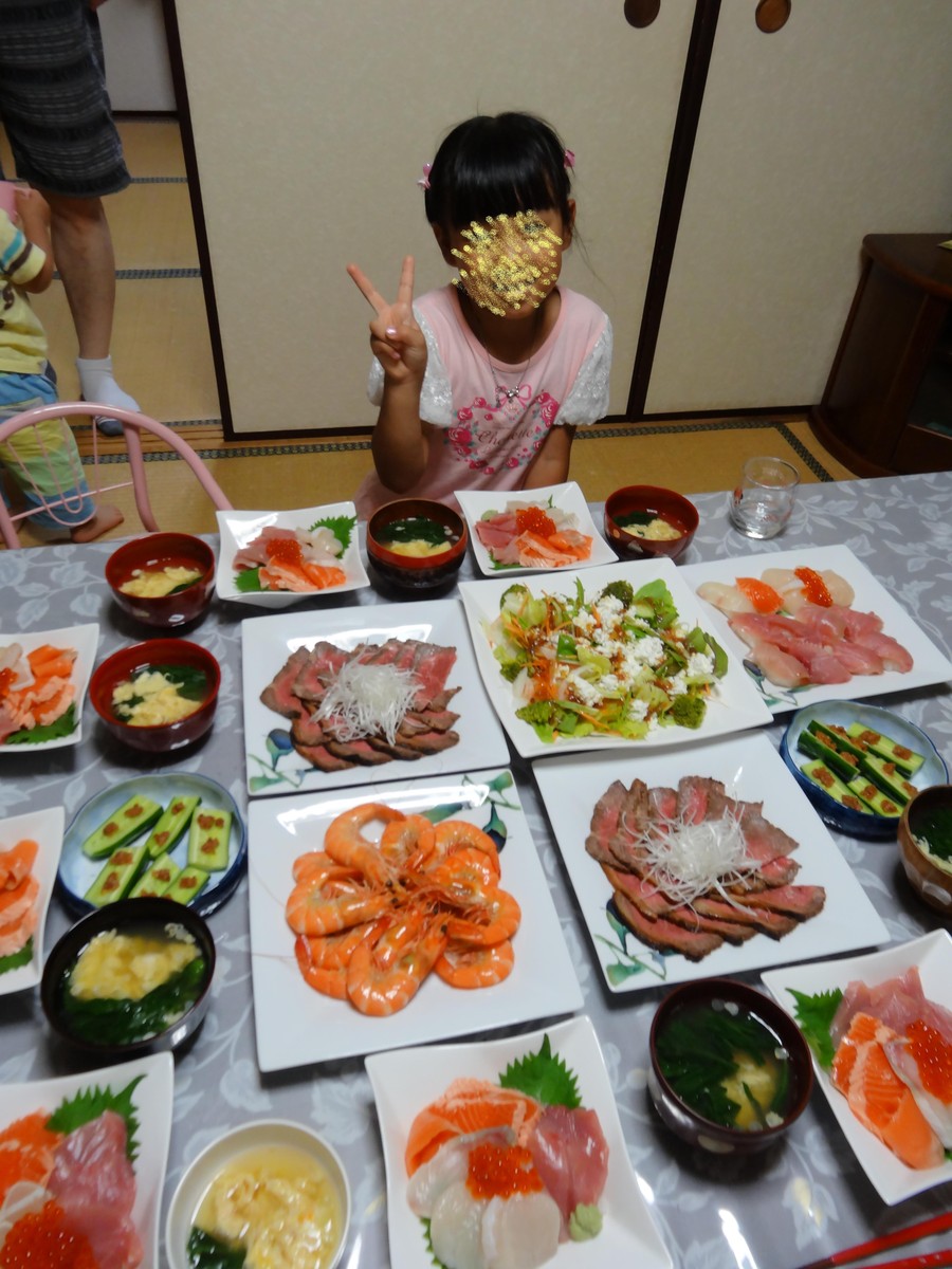 ことりん７歳birthday 実家にてお祝い うちのご飯 手作りおやつ キャラ弁も