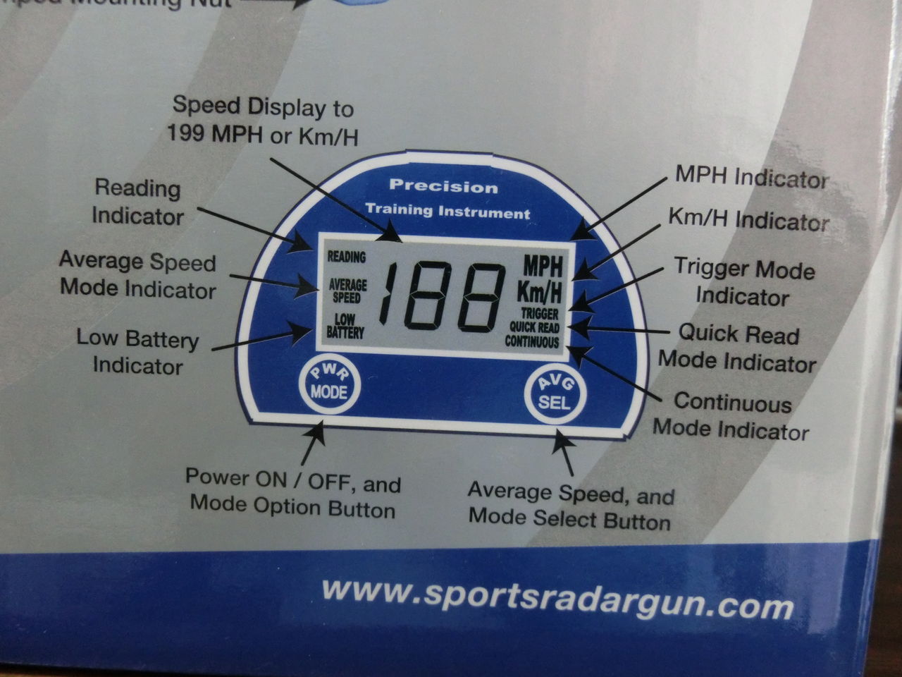 スピードガン 188 MPH/KPH表示 三脚付き スピードガン 188 MPH/KPH表示 三脚付き