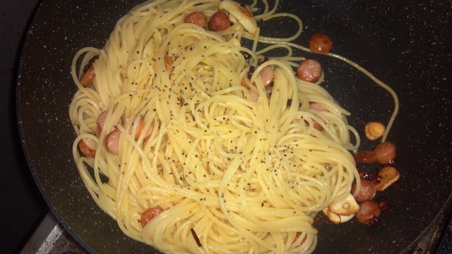 貧乏ペペロンチーノ 貧乏人の貧乏飯