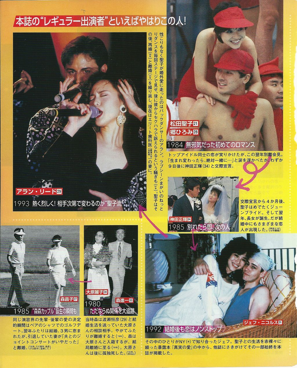 35.『あの日あの時、本誌は見た! 女と男の愛僧50年史 超早送りスクープアーカイブ 本誌の”レギュラー出演者”といえばやはりこの人!』 :『女性セブン 2013年5月9・16日号』 小学館 (2013年5月16日) 『松田聖子的世界』 (Precious Moment) 真実の愛 松田聖子暴露本