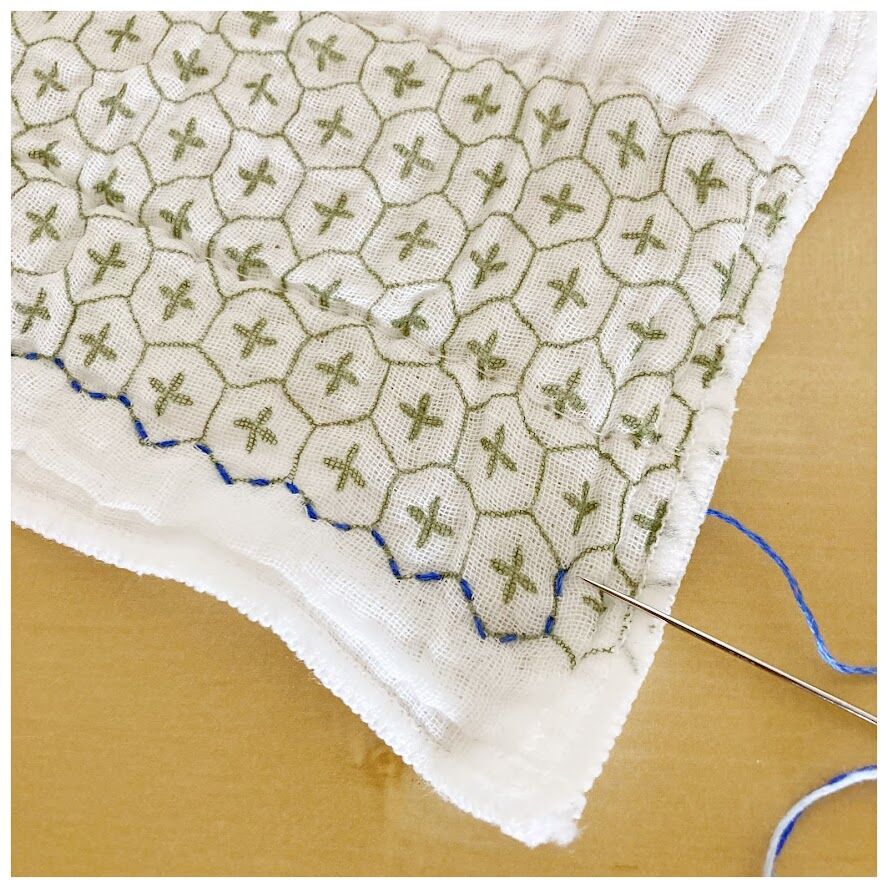 大物の前に セリア花ふきんで 刺し子 の練習 花暮し Hanagurashi