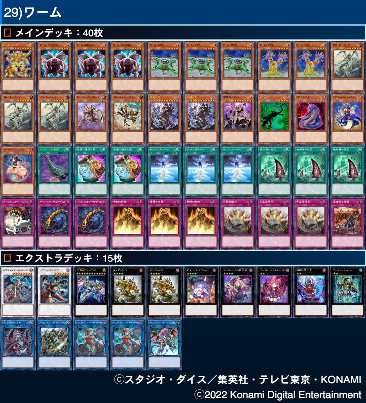 遊戯とヴァンガード : 遊戯王 ワームデッキレシピ解説、動画、立ち回り、展開例等!@KUSYANOさん