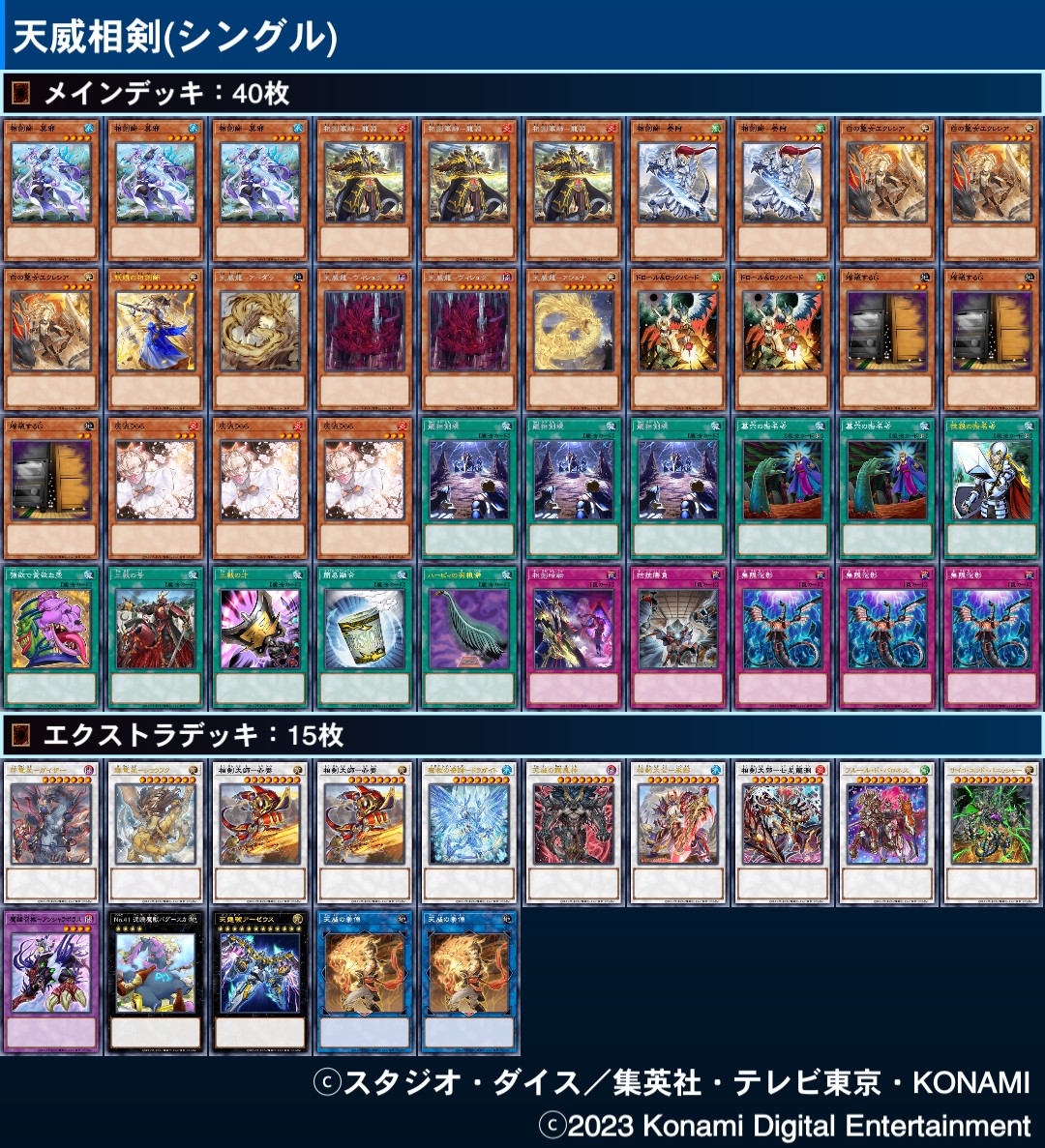 遊戯とヴァンガード : 遊戯王 天威相剣 優勝デッキレシピ「トレカショップshima 4/14」