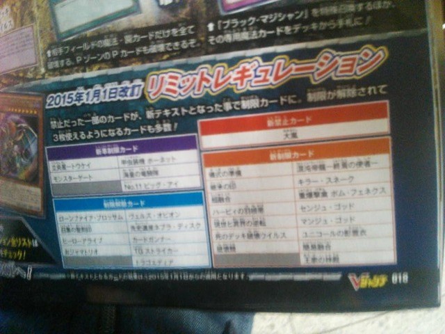 遊戯王 2015年1月 禁止制限