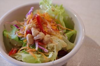 横浜大口にあるカフェ「kacha kacha cafe」のサラダ