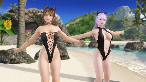 ビーチで露出水着 DOAXVV エロバレー