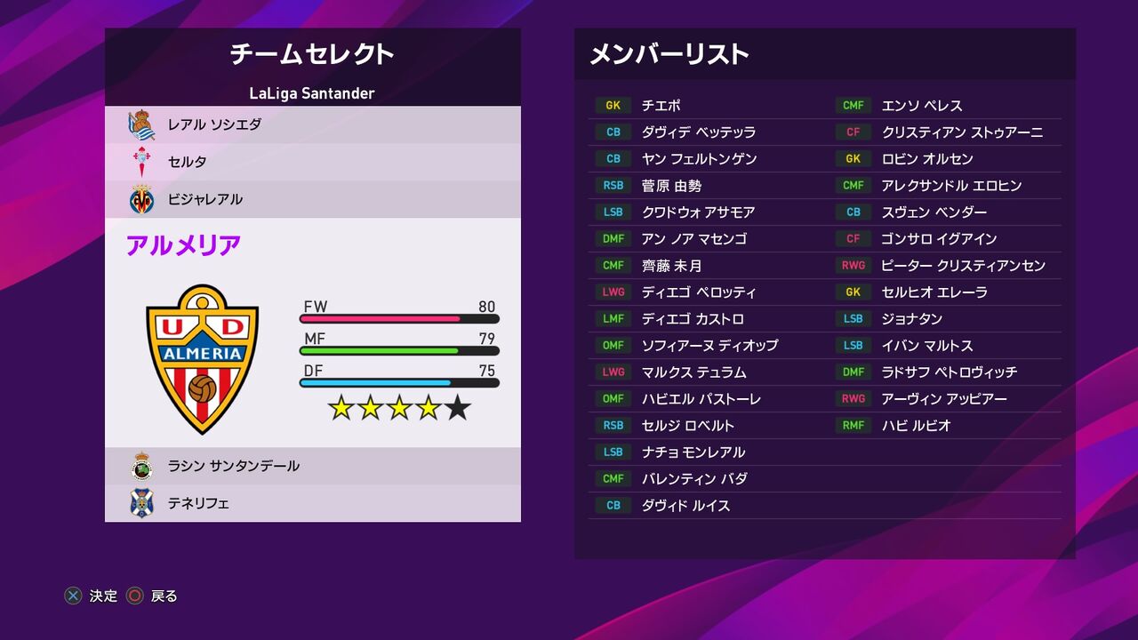 ウイイレ マスターリーグ リーガ１強へ 移籍金１００億で選手獲得 アルメリア ３年目 ラ リーガ Kuma16 スクショ メモ帳 置き場