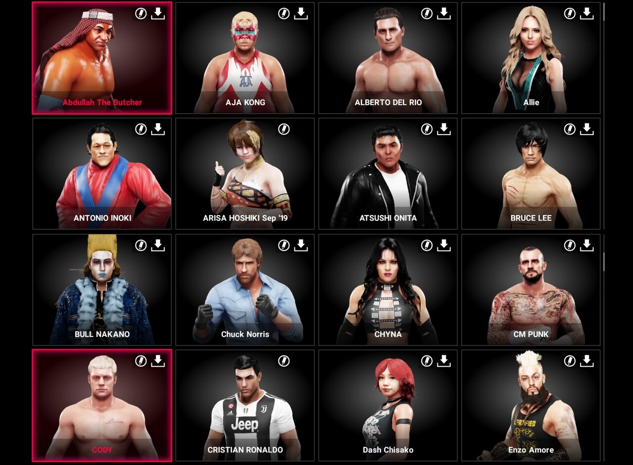 Wwe2k19 私がダウンロードしたプロレスラーcaw一覧 狭き１００人枠 Kuma16 スクショ メモ帳 置き場
