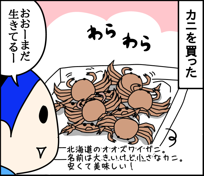 カニを見た時食べた時 : くま母もよう Powered by ライブドアブログ