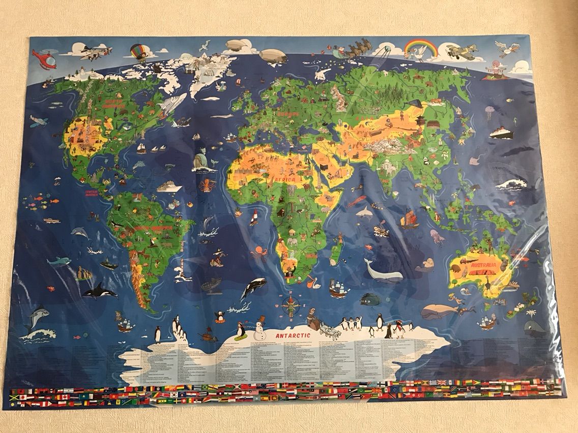 コストコで見つけた世界地図 世界の中の日本 くま家日記 アラフォー小児喘息っ子ママのハッピーライフ