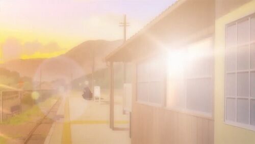 夏目友人帳聖地駅夕暮れ