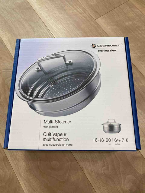 ルクルーゼのマルチスチーマー。サイズ感を色んな鍋で試してみました