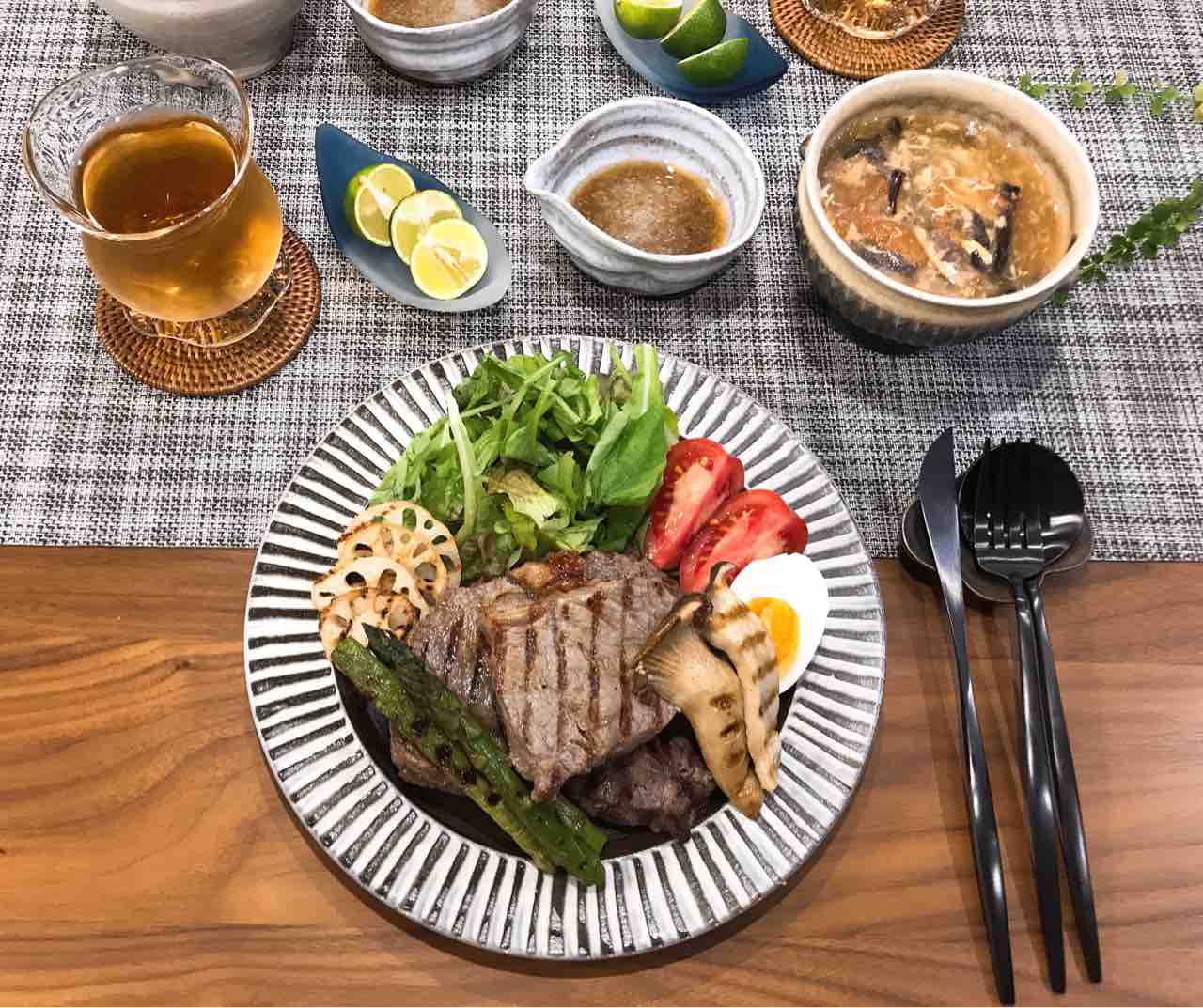 ストウブグリルでステーキプレートの晩ごはんとマイステーキブーム