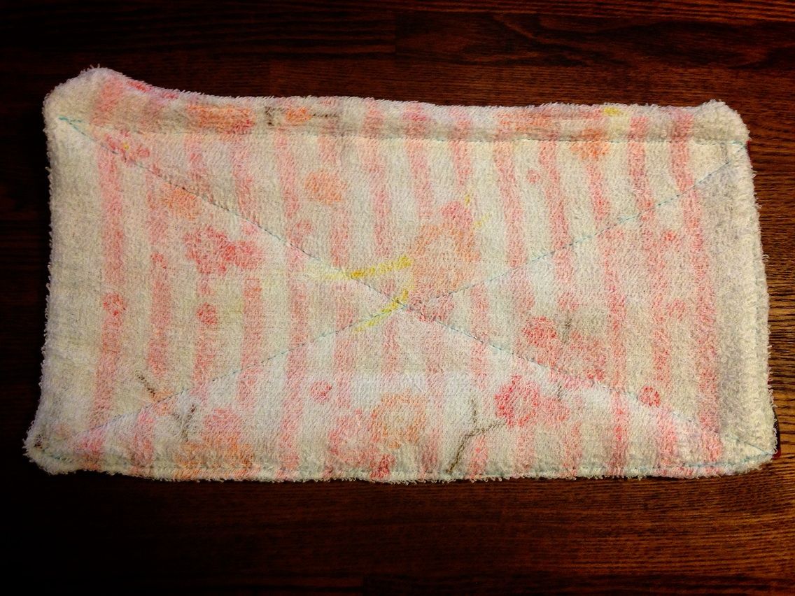 ミシンで手作り 新学期用の雑巾 ハチマキを面に バスマット Illust Vento Sopra Kumiko