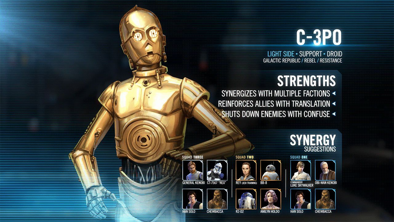 公式 C 3poのキャラ概要 Star Wars Galaxy Of Heroes スター ウォーズ 銀河の英雄 攻略 考察 公式 C 3poのキャラ概要 Star Wars Galaxy Of Heroes スター ウォーズ 銀河の英雄 攻略 考察