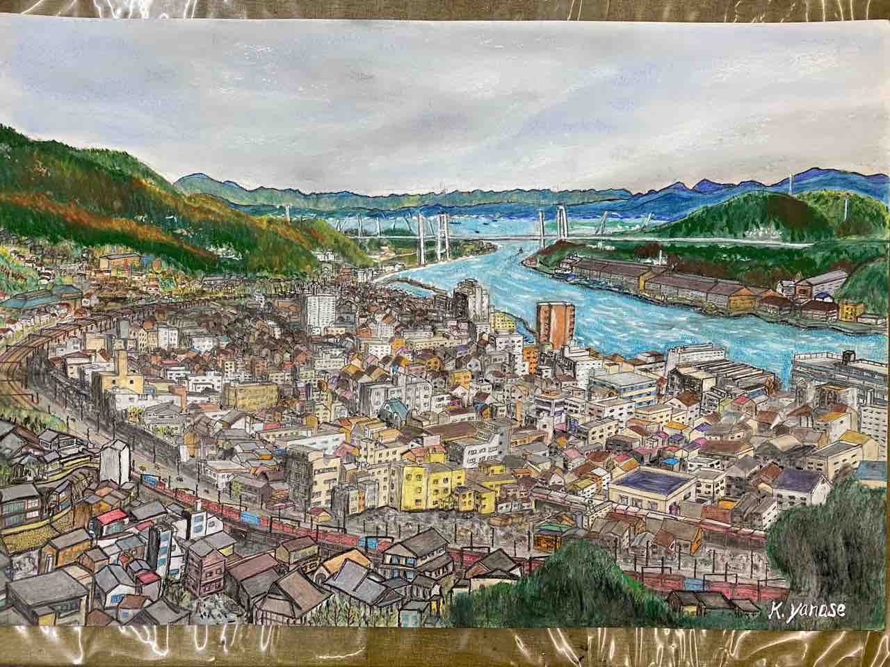 尾道風景❣️(パステル画) 2月29日土曜日 refineしました : くんちゃん