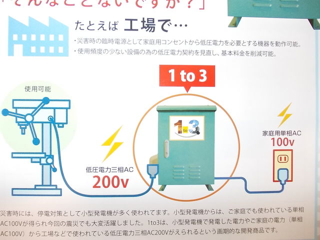 家庭用100vから0ｖ動力に変換 株式会社国松工務店のblog