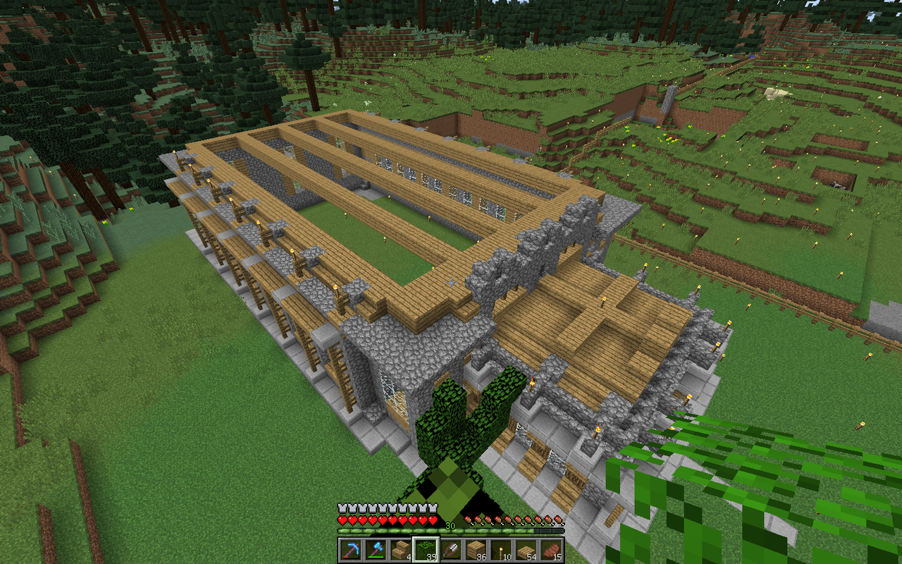 スポーン村に巨大な建築物を建てる ５ マインクラフトのんびり村を発展