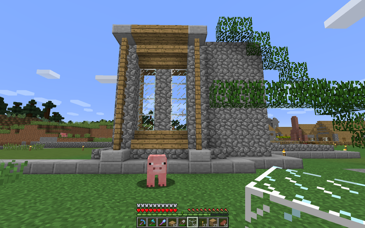 スポーン村に巨大な建造物を建てる ２ マインクラフトのんびり村を発展