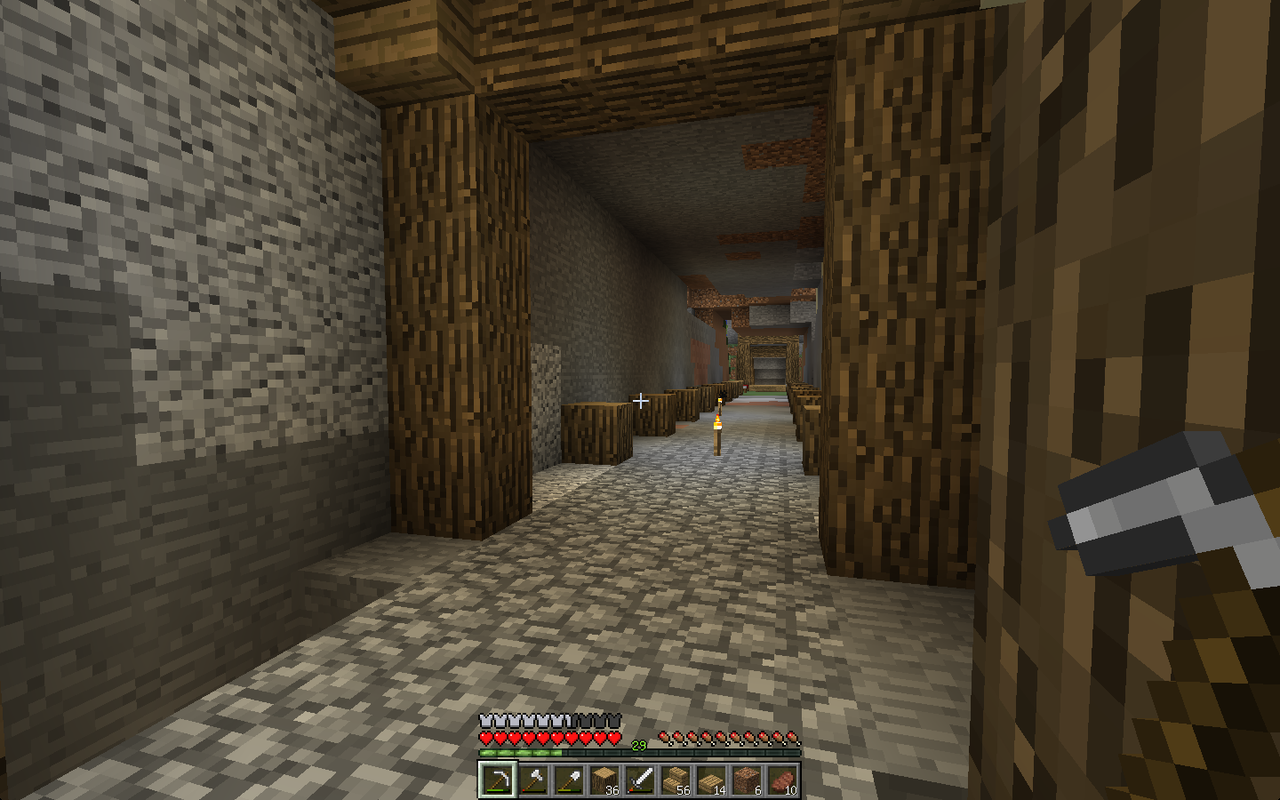 マイクラのんびり村発展 ブランチマイニング場まで道作り３ マインクラフトのんびり村を発展