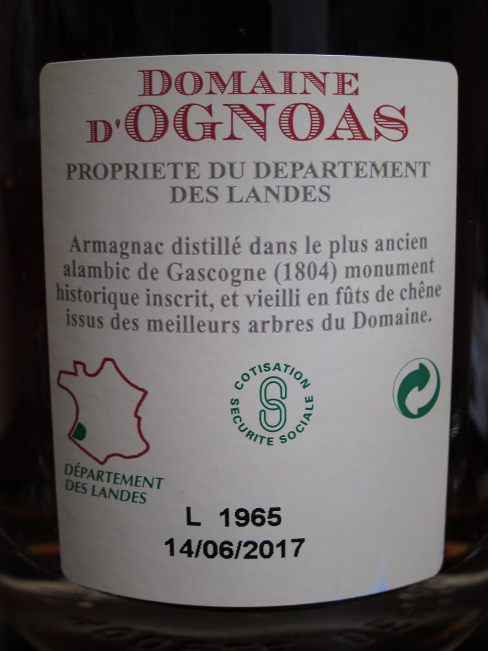 Domaine de Saubis Armagnac 1940 木箱付き ドメーヌ オニオアス