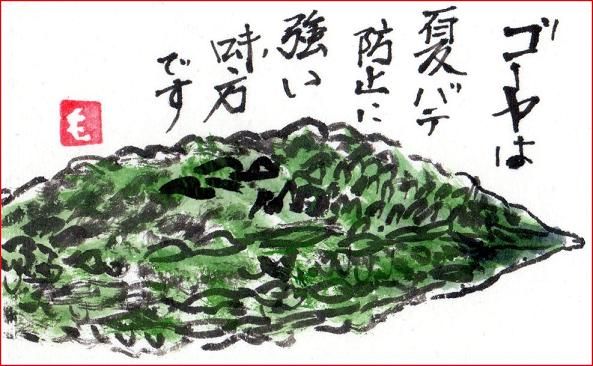 絵手紙シリーズ 夏野菜 ゴーヤ 四季の花図鑑