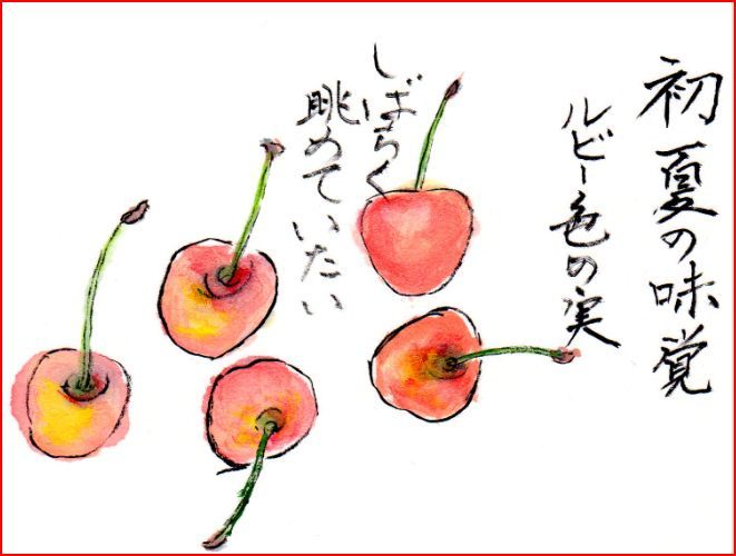 絵手紙シリーズ サクランボ 四季の花図鑑 絵手紙シリーズ サクランボ 四季の花図鑑