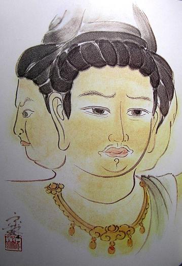 絵手紙シリーズ あしゅら（阿修羅）像 : 四季の花図鑑