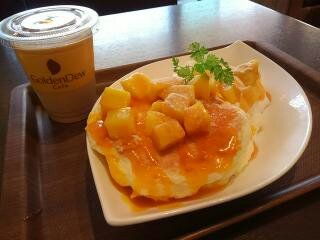 マンゴー専門カフェで ふわっふわなパンケーキ ゴールデンデュー カフェ Goldendew Cafe 神戸 三宮 くろにゃんのだめだめダイエット グルメと美と旅