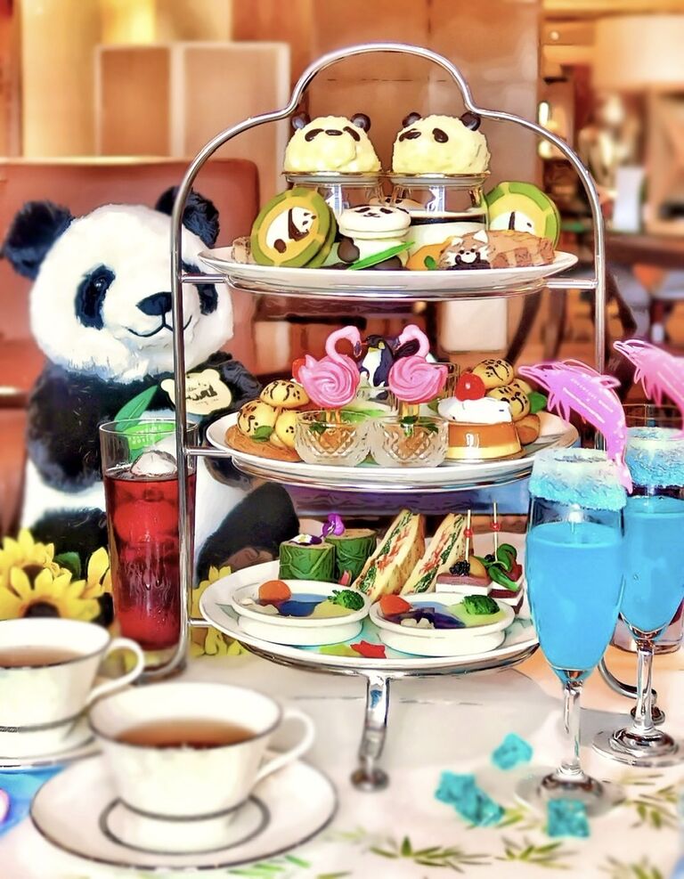 パンダにキュン アドベンチャーワールドコラボのアフタヌーンティー シェラトン都ホテル大阪 実食 口コミ ブログ くろにゃんの孤高のグルメ旅