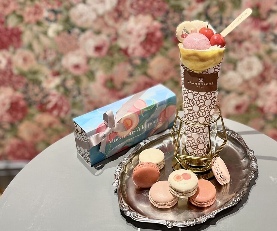 新発売 サクランボのクレープとピーチのマカロン グラモウディーズ靭公園店 実食 口コミ ブログ くろにゃんの孤高のグルメ旅
