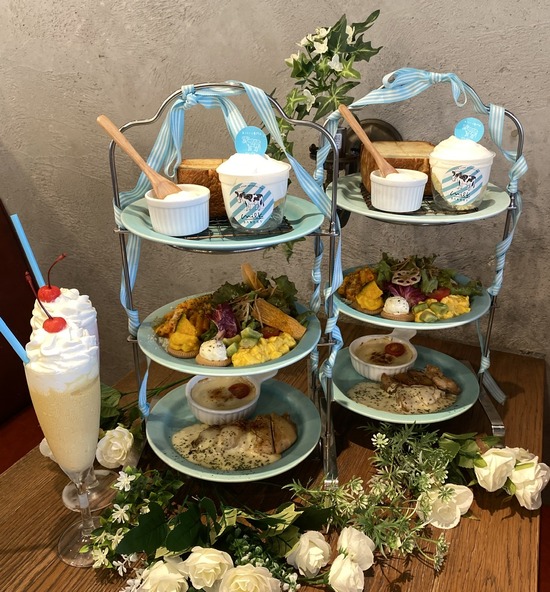 まるでアフタヌーンティー 生クリームmilkの秋のごちそうタワー ミルクandミルクカフェ 原宿表参道 実食 口コミ ブログ くろにゃんの孤高のグルメ旅