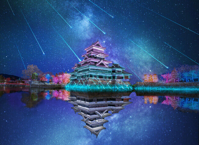 【幻想的】松本城天守と城下町を包む「光と氷の城下町フェスティバル」開催