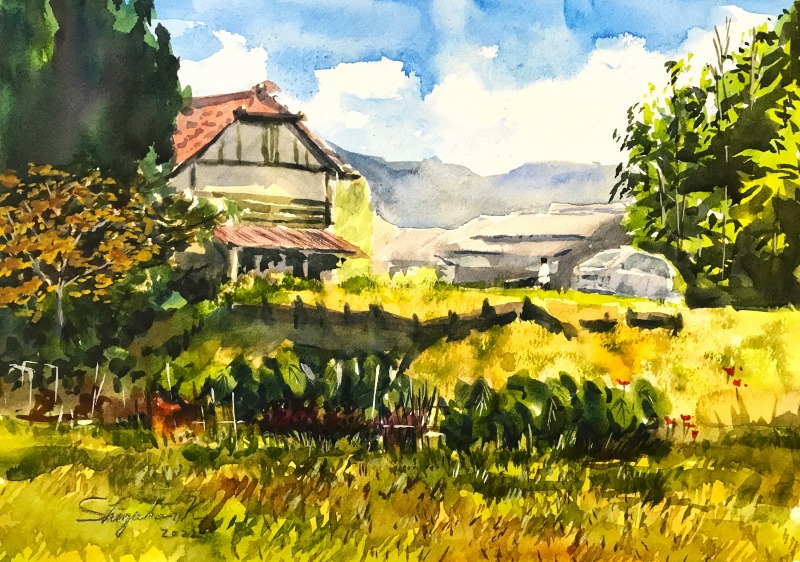伊賀上野 de 縦線の粗密で陰影を描く早描きを教わる【ティーチャーズ夏のスケッチ旅行レポート④】