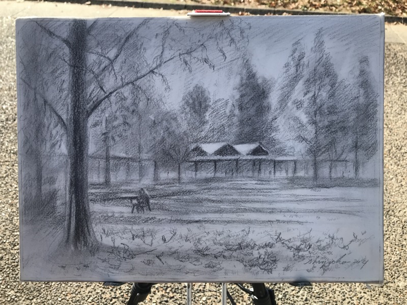 風景画 鉛筆画 Masato's Watercolor - [路地] 鉛筆風景画 #Pencildrawing