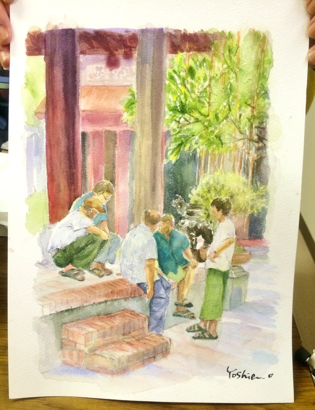 24OYさん透明水彩画「ベトナムの風景」