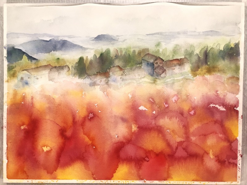 水彩画教室：チャレンジングな表現　＆　キラキラ✨✨✨祭り