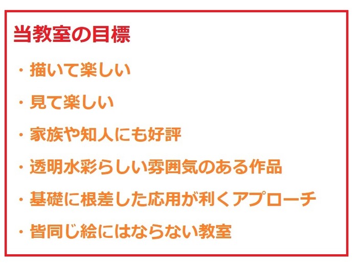くろかわ透明水彩画教室の目標