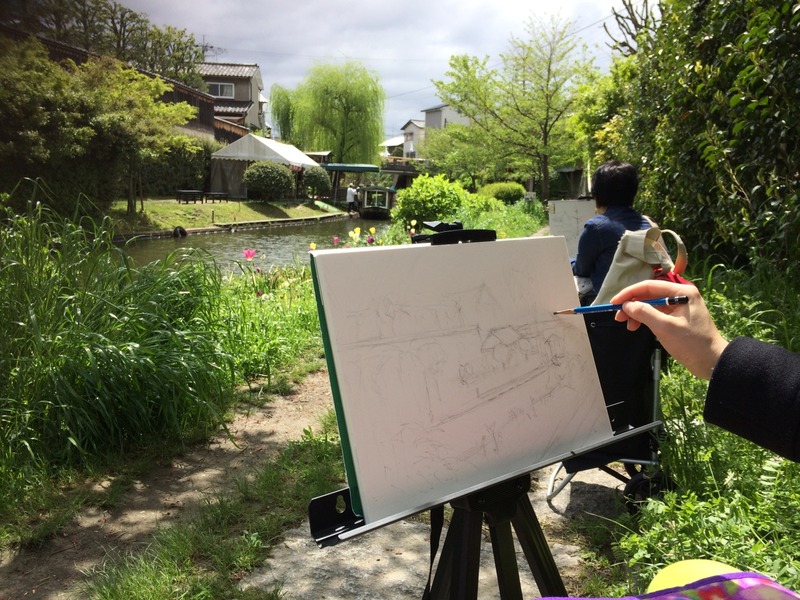 旅行記事更新の途中ですが・・・”伏見教室で初めてスケッチレッスンしました!”
